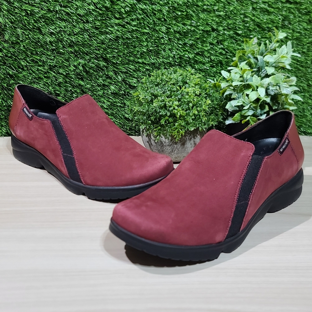 Mephisto Romea Slip-on Loafters Burgundy Bucksoft US Women's 8.5